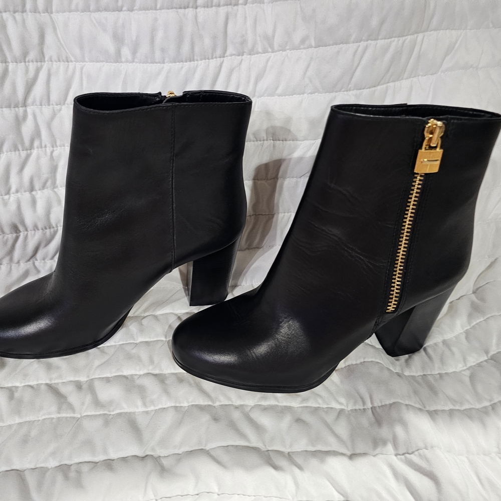 Black Leather Ankle Boots